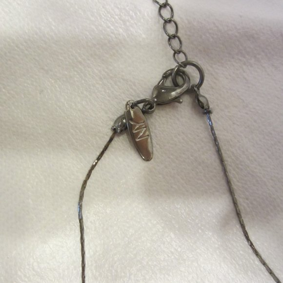 VTG 90'S SIGNED NY, LONG MULTI BEADED NECKLACE, GRAYS & PURPLE - Picture 2 of 3